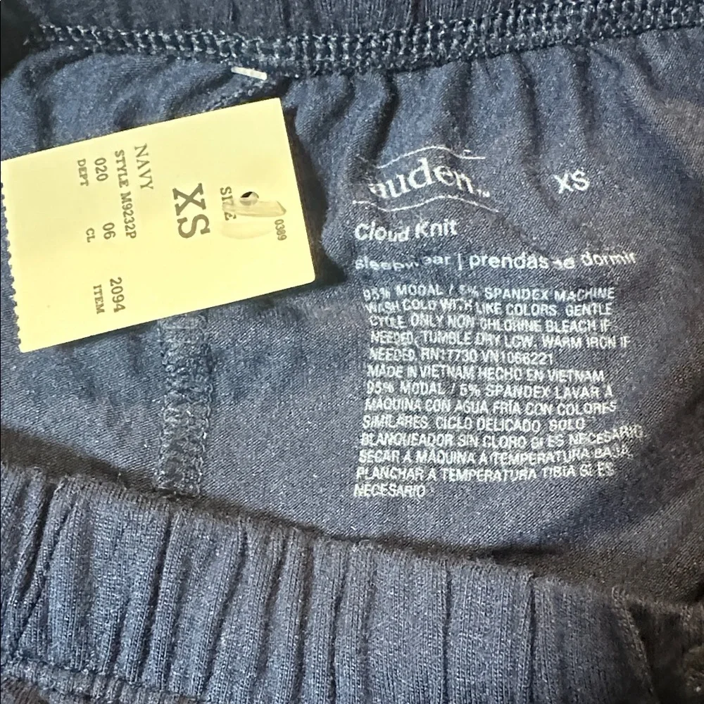 Auden Cloud Soft Navy Notch Collar Button Down Sleepwear Set NWT - Picture 8 of 9